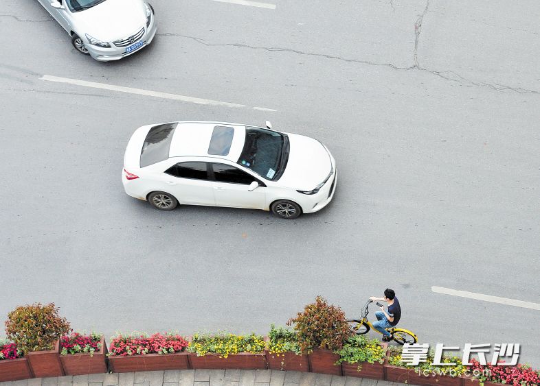 　　危险行为　　在机动车道上逆行